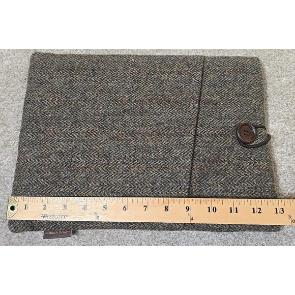 Harris Tweed Laptop Case Tablet Sleeve Nuthatch Design Quilted Kindle 13" x 10" - Picture 5 of 9